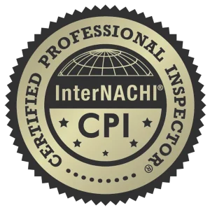 InterNACHI Certified Professional Inspector (CPI) logo, a gold seal with a globe and stars