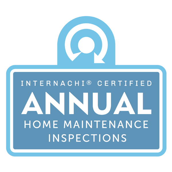 InterNACHI Certified Annual Home Maintenance Inspections logo, a light blue badge with a refresh icon
